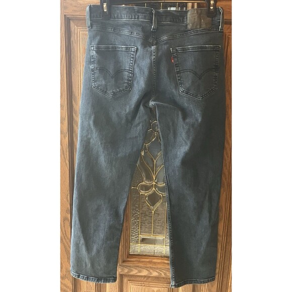 Levi's 514 Straight Blue Jeans Men's Size 33x30 Dark Wash Denim Black Label EUC - Picture 9 of 16